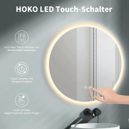 Ronde Spiegel 80 cm - Anti-Condens & Inbouw Led