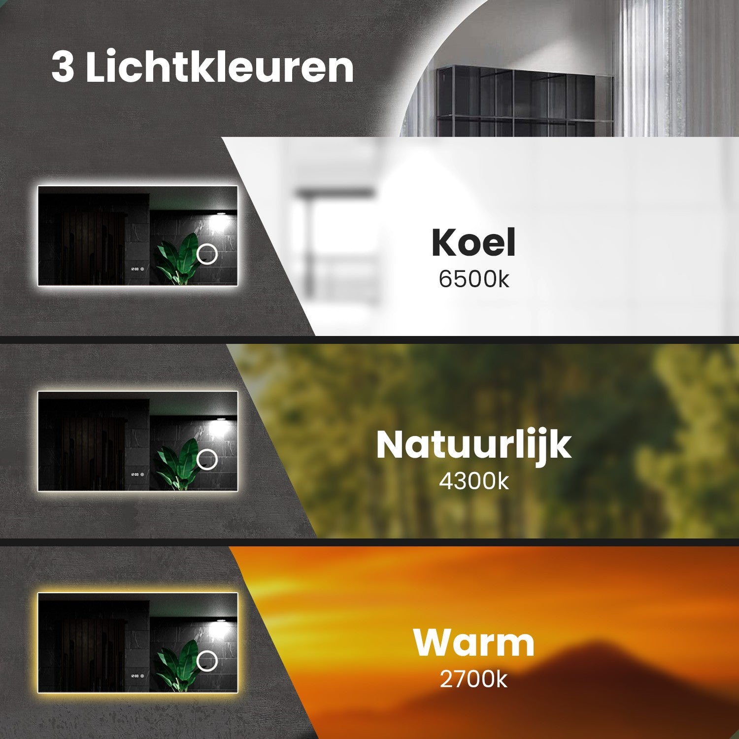 Badkamerspiegel - 160x80cm - Frameloos
