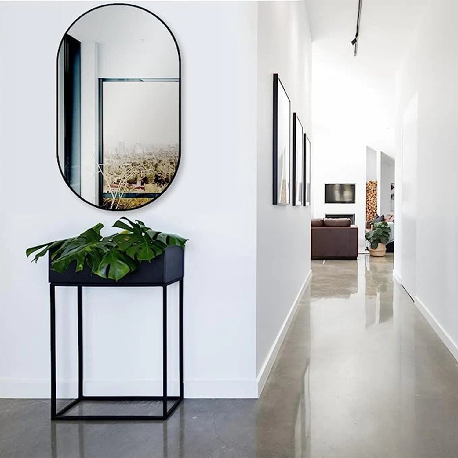 Spiegel Ovaal Zwart 60 x 100 cm – Horizontaal/Verticaal