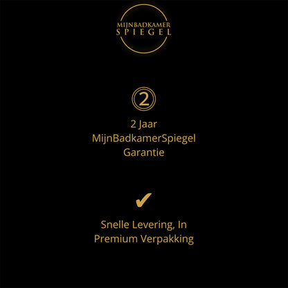 Spiegel Rechthoek 50 x 70 cm - Anti-Condens, Inbouw Led & Digitale Klok