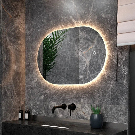 Pre-Order Badkamerspiegel Ovaal Frameloos 90 x 60 cm - Anti-Condens & Dimbaar Led