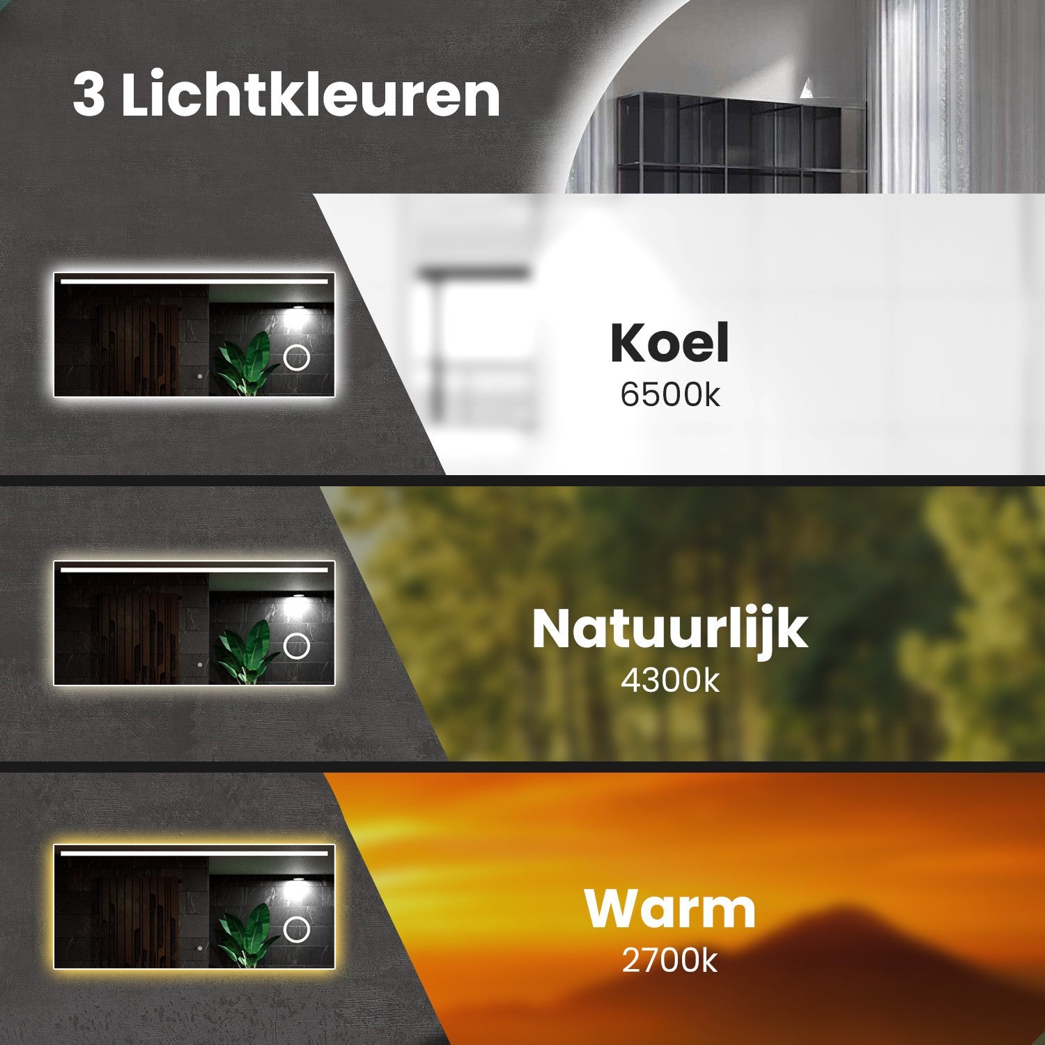 Badkamerspiegel - 180x80cm - Frameloos